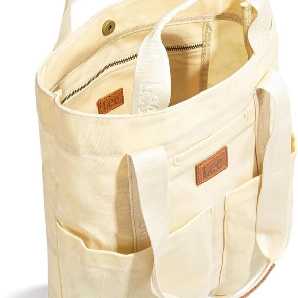 x Lee Canvas Tote Bag for Women with 2 Front Pockets Top-Handle Handbag & Should - Picture 4 of 6